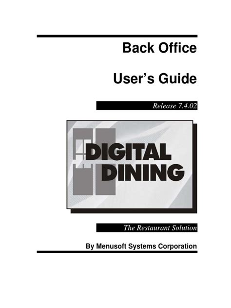 digital dining manual